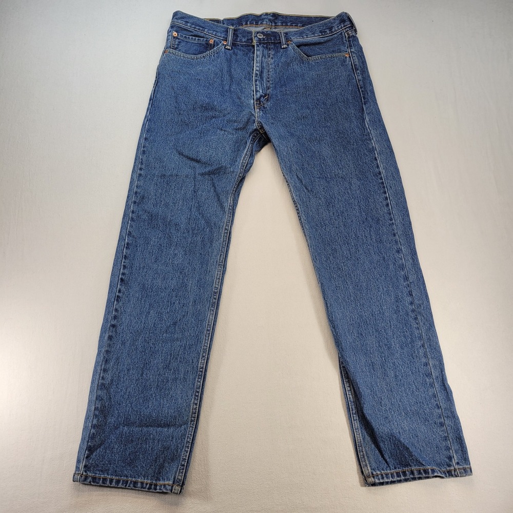 Levi's 505 Jeans Mens 36x32 Blue Regular Fit Straight Leg Medium Wash Denim